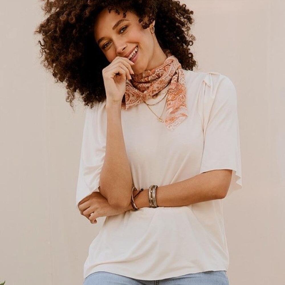 Good Hart By Matilda Jane Size XXL River Oaks Top Cream Linen Blend